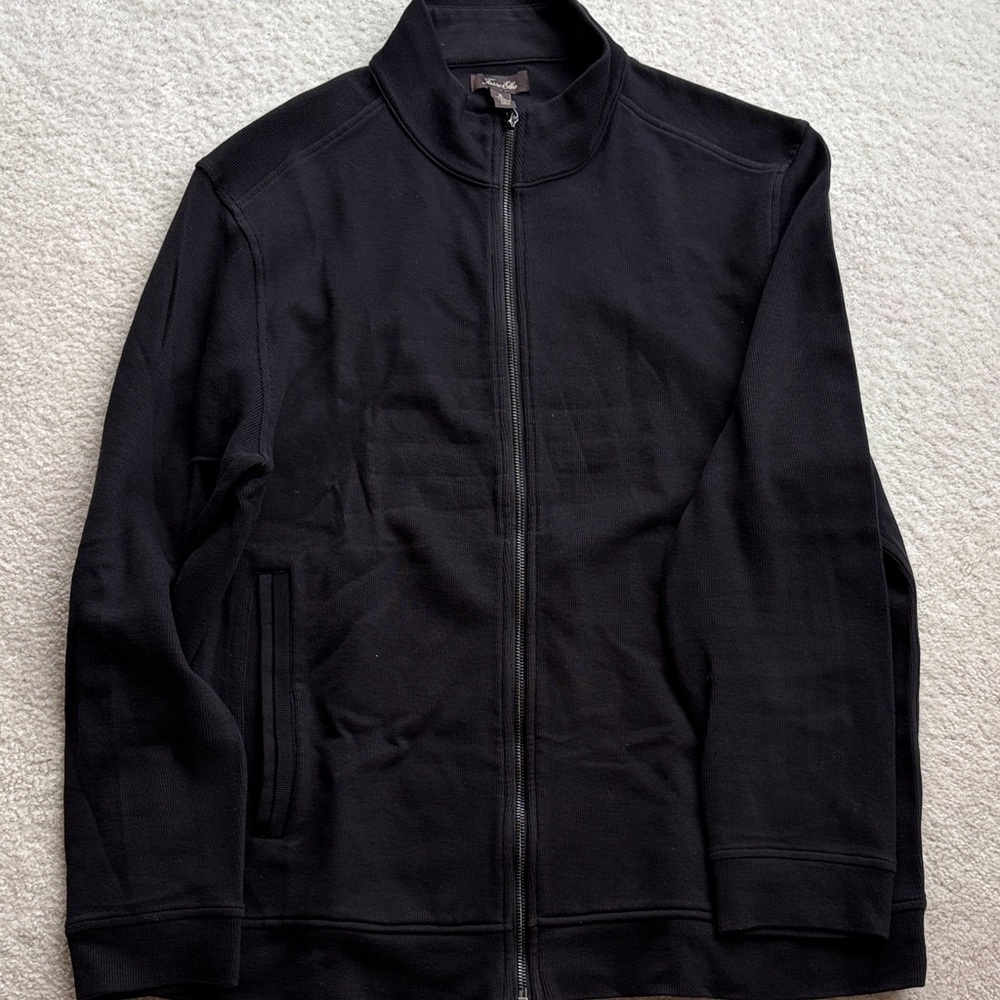 Tasso Elba Black Zip lightweight jacket